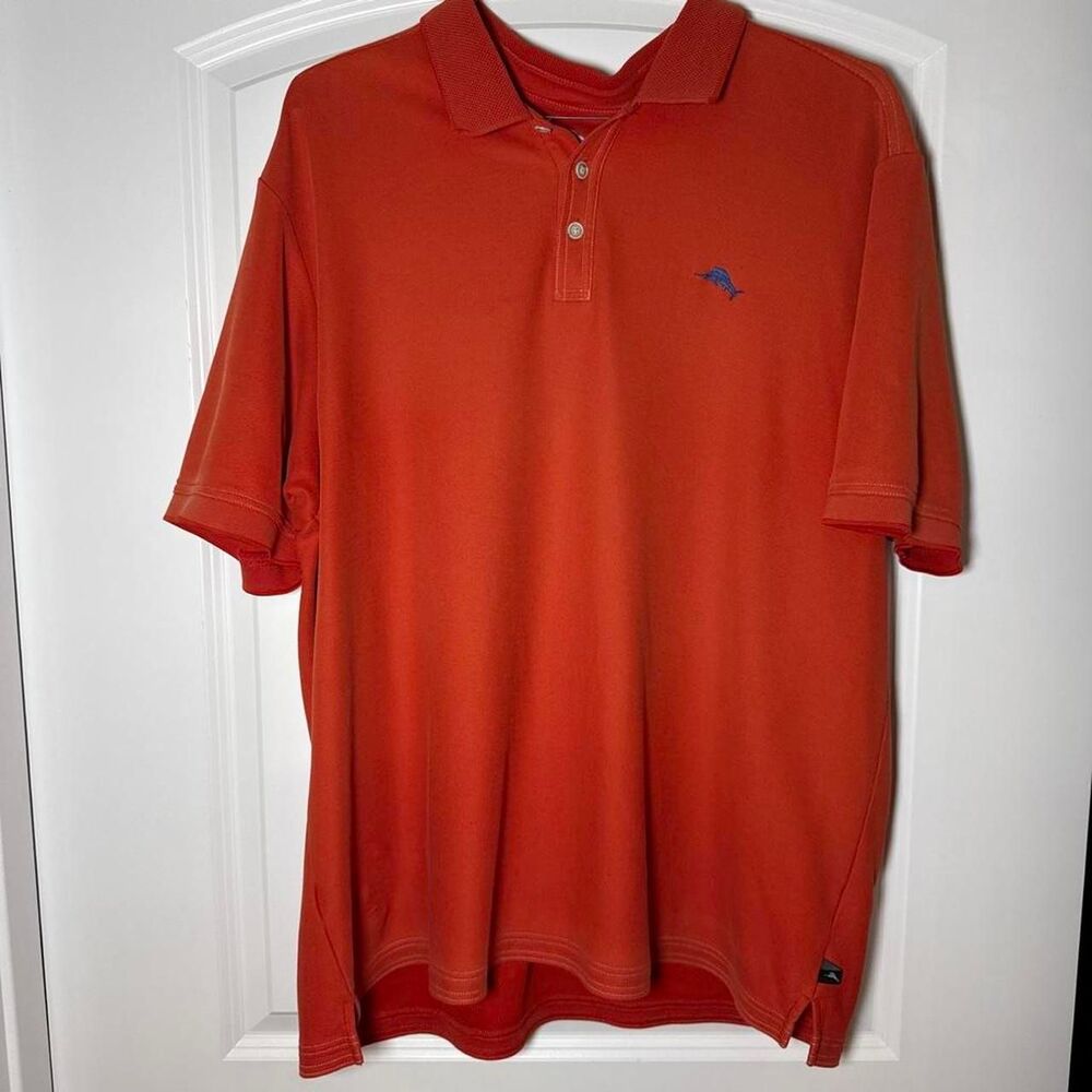 Tommy Bahama Men’s XXL Coral Orange Marlin Logo Polo Shirt